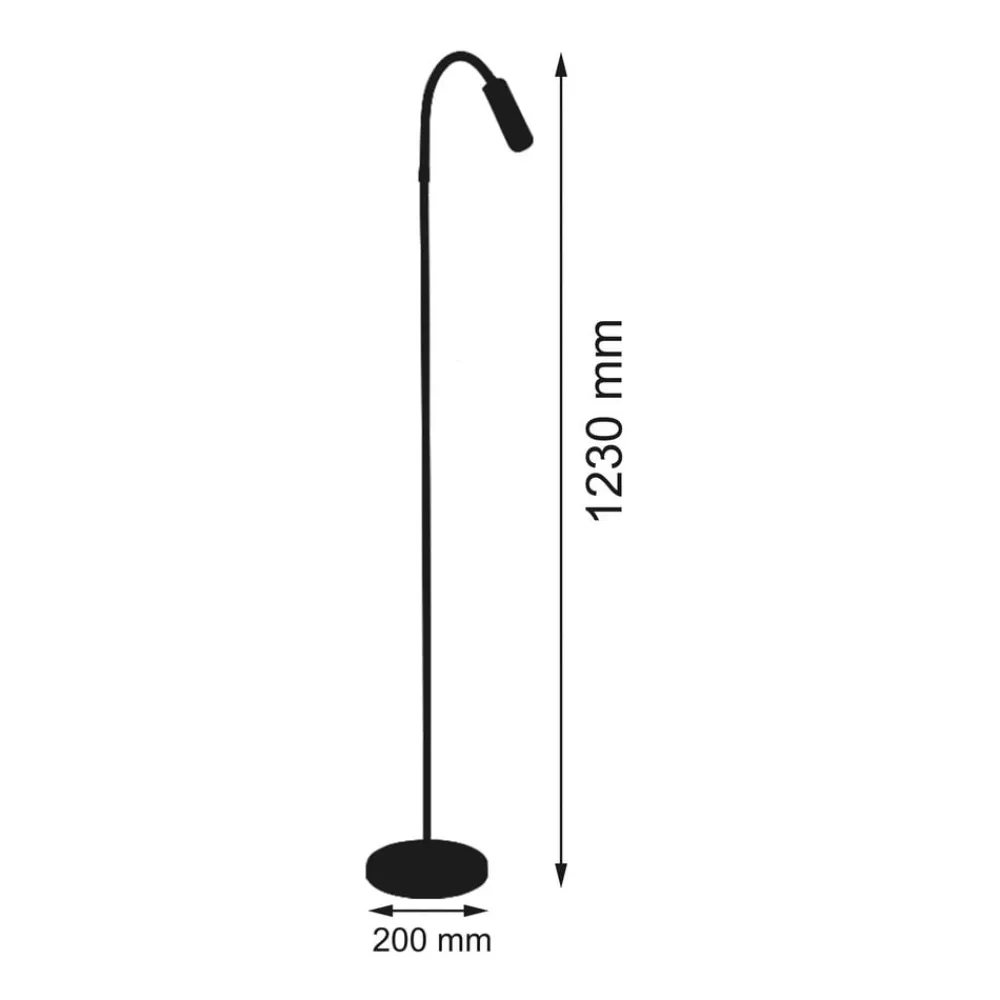 Busch Gulvlamper > Rocco LED-gulvlampe, mat sort, rød flexarm
