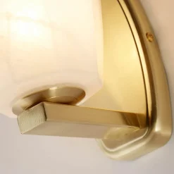 Searchlight Væg- Og Spejllamper|Væglamper > Rocky væglampe, 1 lyskilde, messingfarvet, stål, glas, IP44