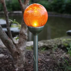 STAR TRADING Dekorationsbelysning|Solcellelamper > Roma solcelle-jordspydslampe ravfarvet LED