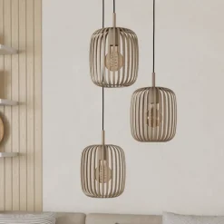 EGLO Pendellamper > Romazzina hængelampe, Ø 46 cm, sandfarvet, 3 lyskilder, stål
