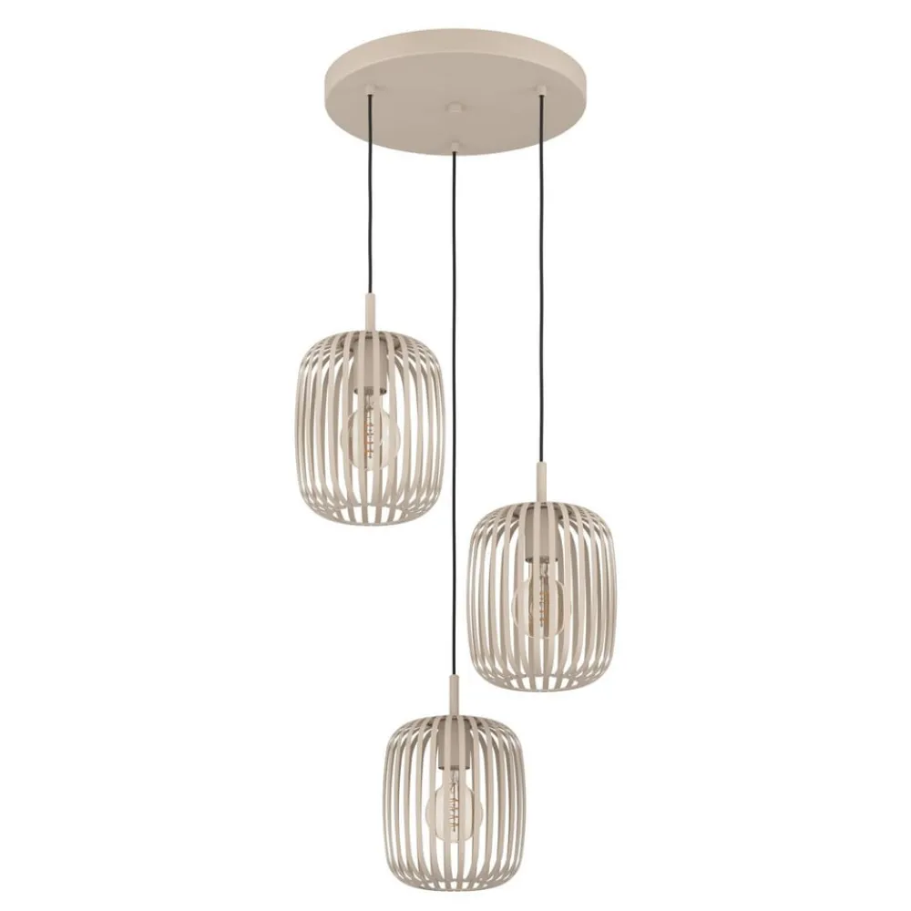 EGLO Pendellamper > Romazzina hængelampe, Ø 46 cm, sandfarvet, 3 lyskilder, stål