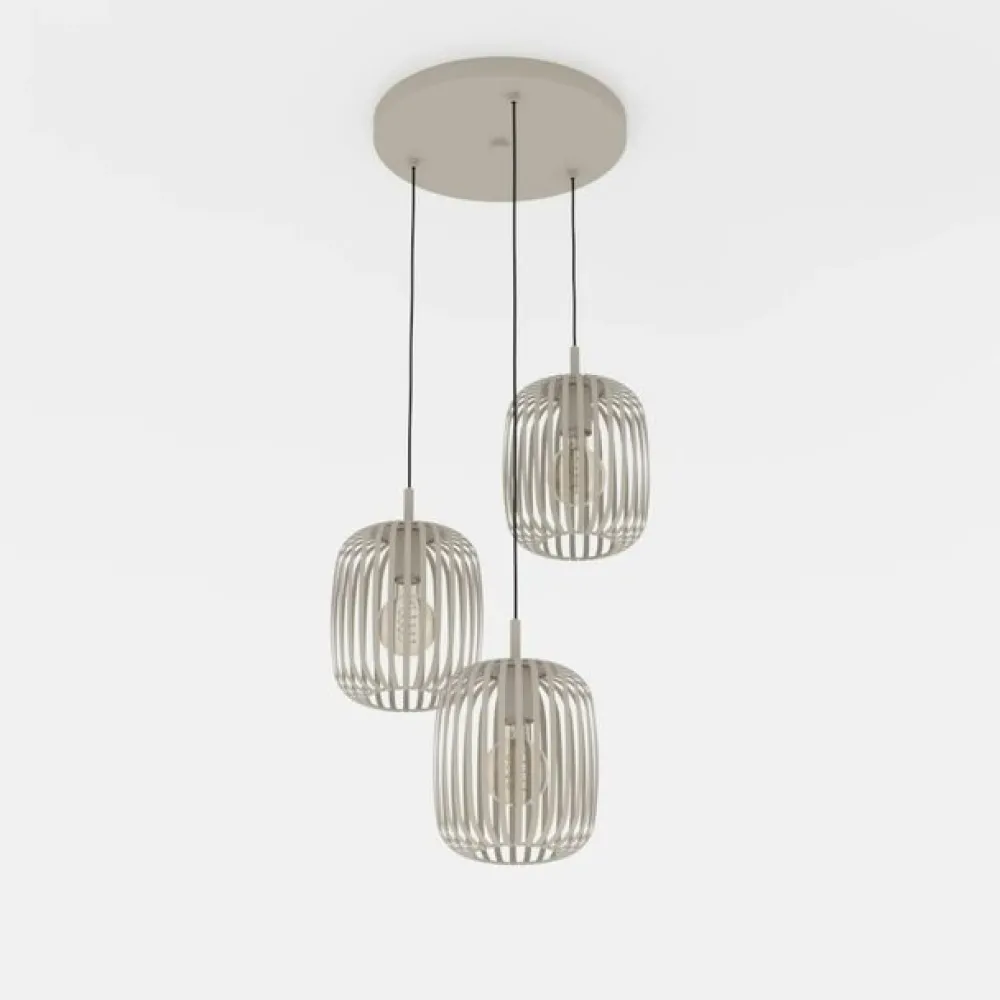 EGLO Pendellamper > Romazzina hængelampe, Ø 46 cm, sandfarvet, 3 lyskilder, stål