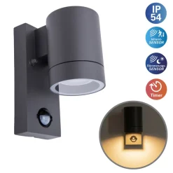 Væglampe Med Sensor ^ Näve Rombe udendørs væglampe med sensor, 1 lyskilde