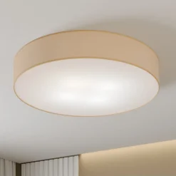 Loftlamper|Loftlamper ^ TK Lighting Rondo loftslampe, beige Ø 80 cm