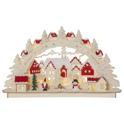 Dekorationsbelysning|Julepynt ^ STAR TRADING Rosenheim-landskab LED-adventsstage, batteri