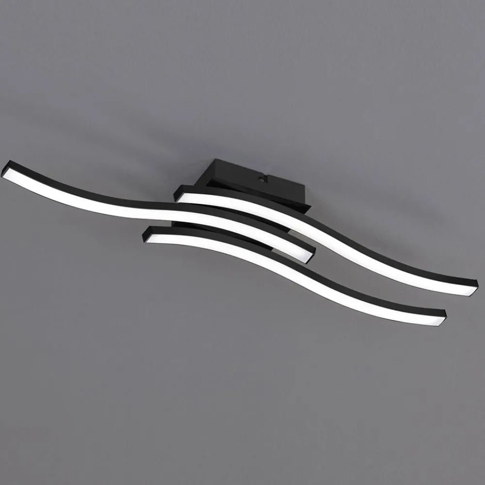 Loftlamper ^ Reality Leuchten Route LED-loftlampe i sort, 3 lyskilder