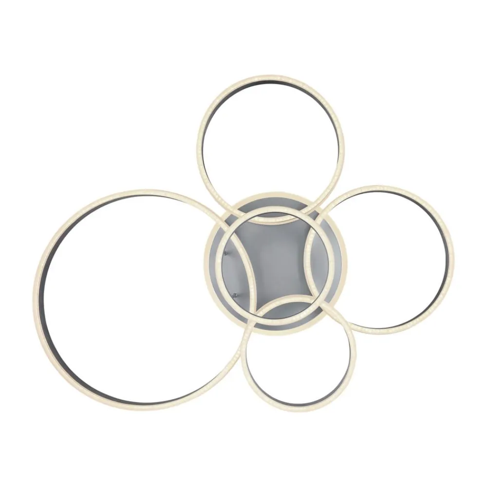 Loftlamper|Loftlamper ^ Globo Rubio LED-loftlampe, længde 114 cm, grå, CCT, 5 lyskilder