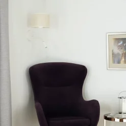 Duolla Væglamper > Rulle væglampe, jute, hvid/beige, læselampe