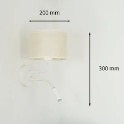 Duolla Væglamper > Rulle væglampe, jute, hvid/beige, læselampe