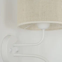 Duolla Væglamper > Rulle væglampe, jute, hvid/beige, læselampe