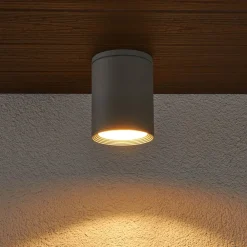 Lucande Terrassebelysning|Udendørs Loftlamper > Rund loftlampe Mianna i sølvgrå