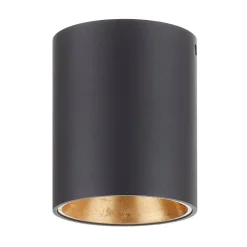 Loftlamper ^ EGLO Rund Polasso LED-loftlampe, sort-guld