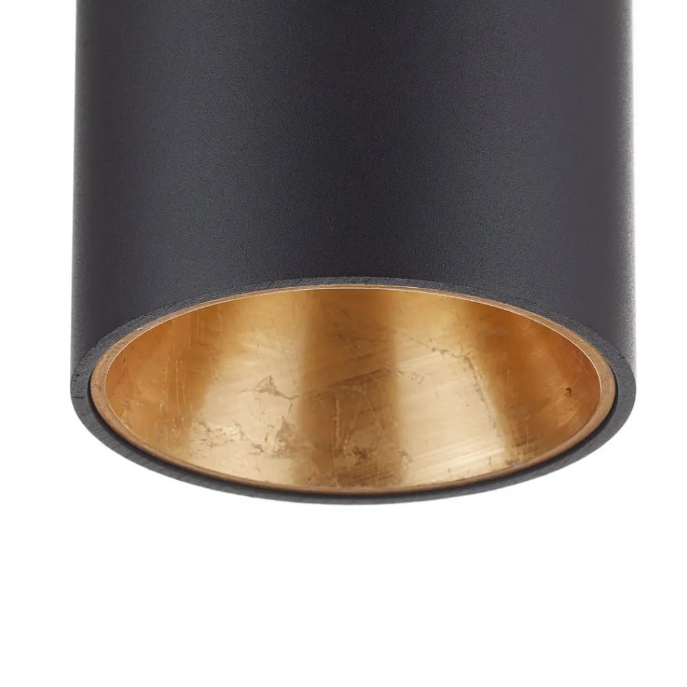 Loftlamper ^ EGLO Rund Polasso LED-loftlampe, sort-guld