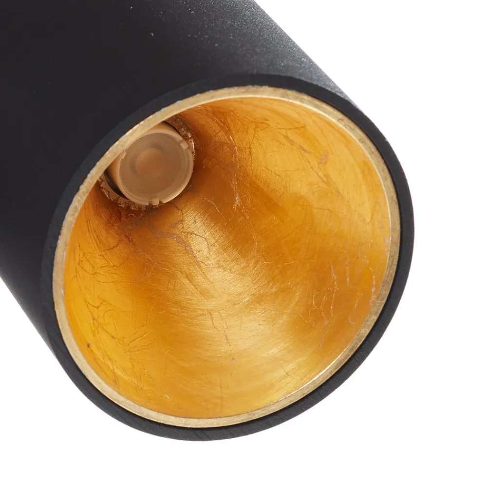 Loftlamper ^ EGLO Rund Polasso LED-loftlampe, sort-guld