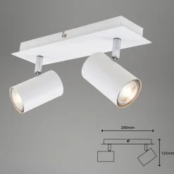 Loftlamper|Spotlights ^ Briloner Run loftslampe, drejelig, 2-lys, hvid