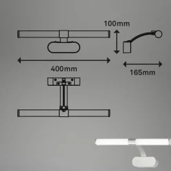 Briloner Væg- Og Spejllamper > Runt LED-væglampe IP44 arm 4.000 K mat krom