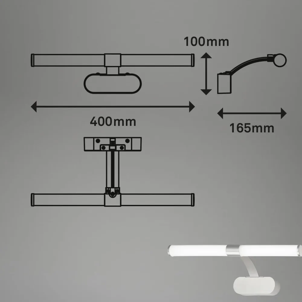 Briloner Væg- Og Spejllamper > Runt LED-væglampe IP44 arm 4.000 K mat krom