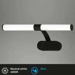 Briloner Væg- Og Spejllamper > Runt LED-væglampe IP44 arm 4.000 K sort