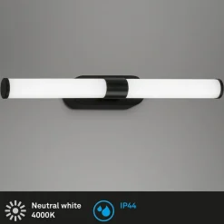 Briloner Væg- Og Spejllamper|Væglamper > Runt LED-væglampe IP44 direkte 4.000 K sort