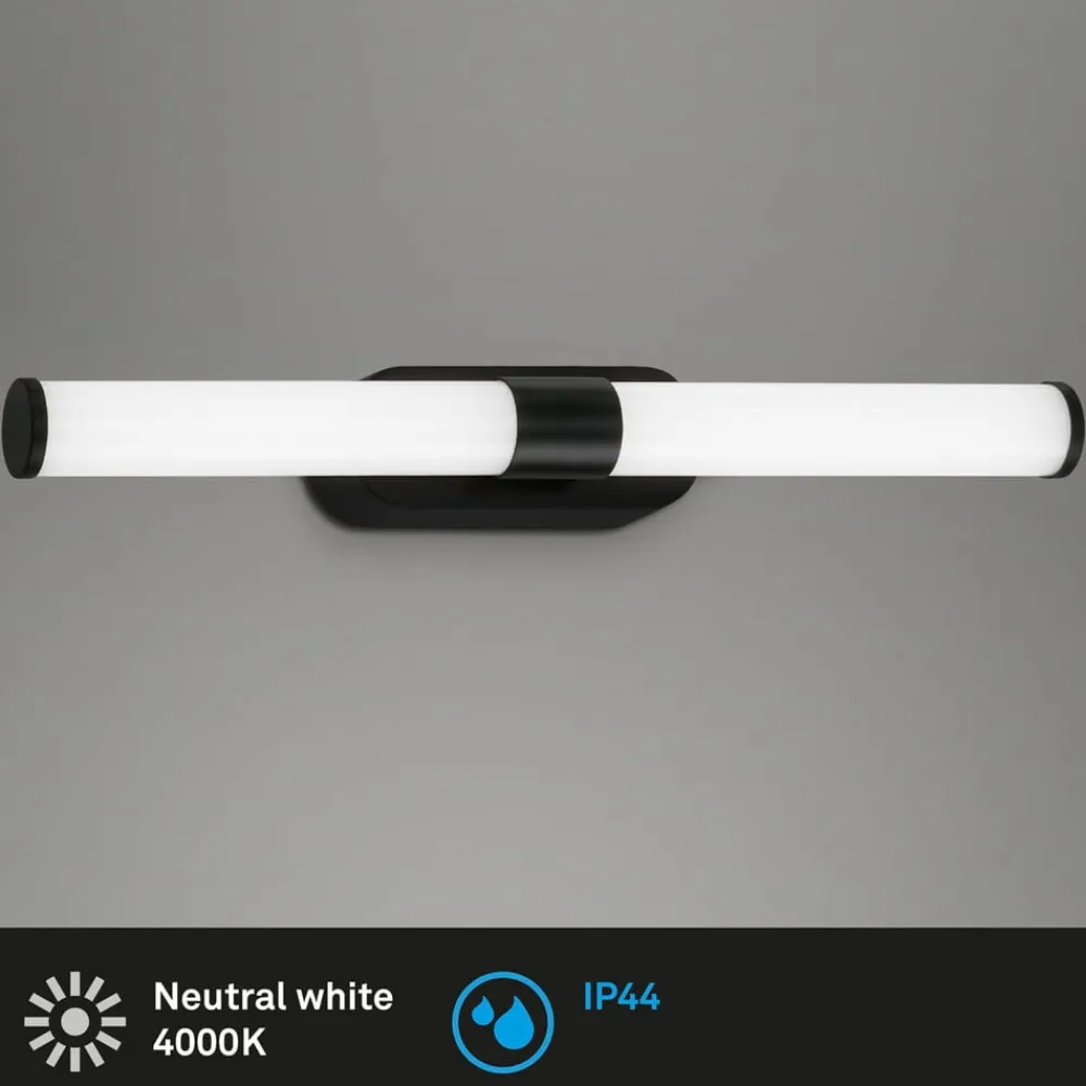 Briloner Væg- Og Spejllamper|Væglamper > Runt LED-væglampe IP44 direkte 4.000 K sort