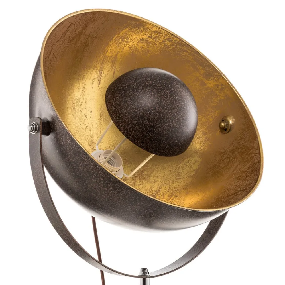 Globo Gulvlamper|Gulvlamper > Rustfarvet trebenet gulvlampe Xirena I