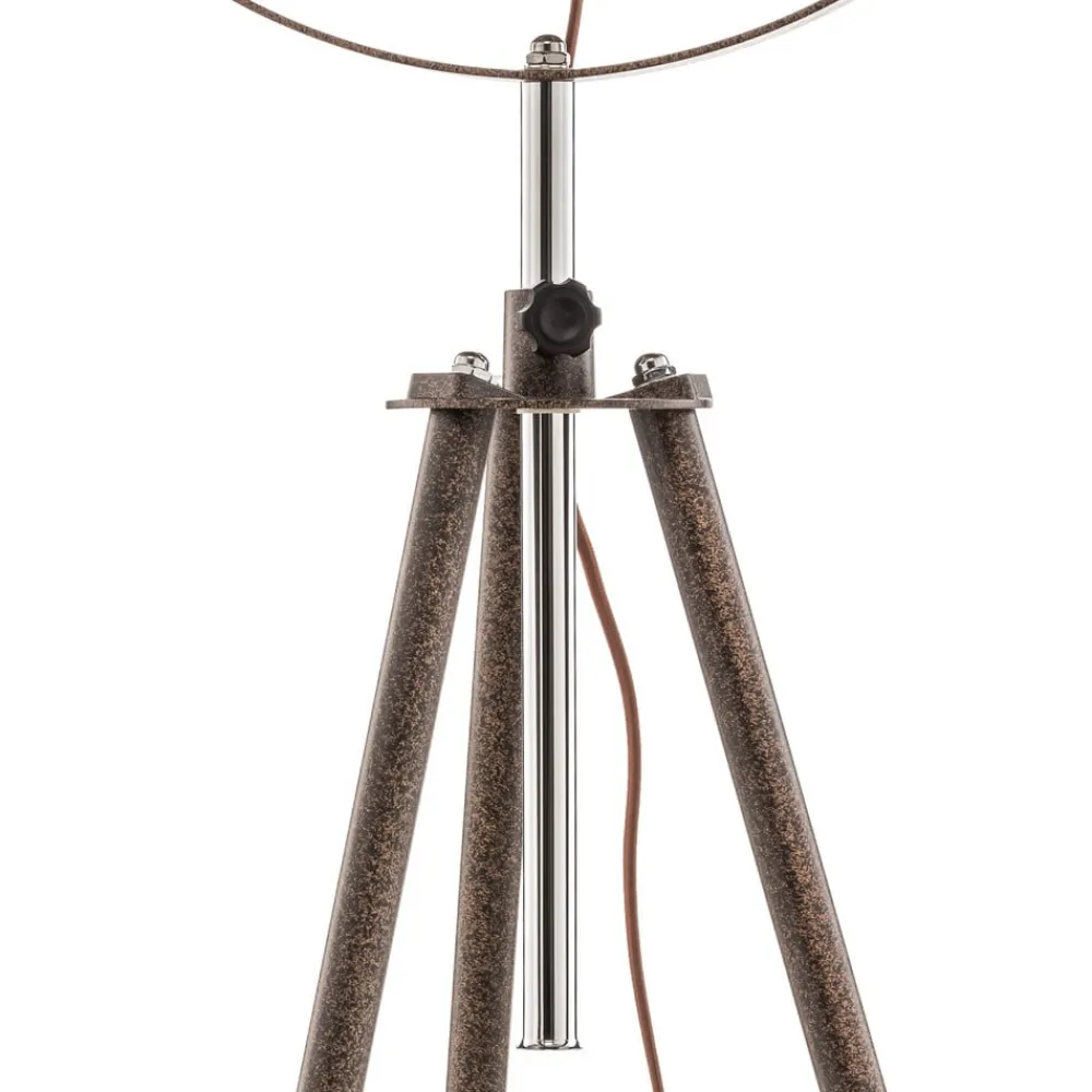 Globo Gulvlamper|Gulvlamper > Rustfarvet trebenet gulvlampe Xirena I