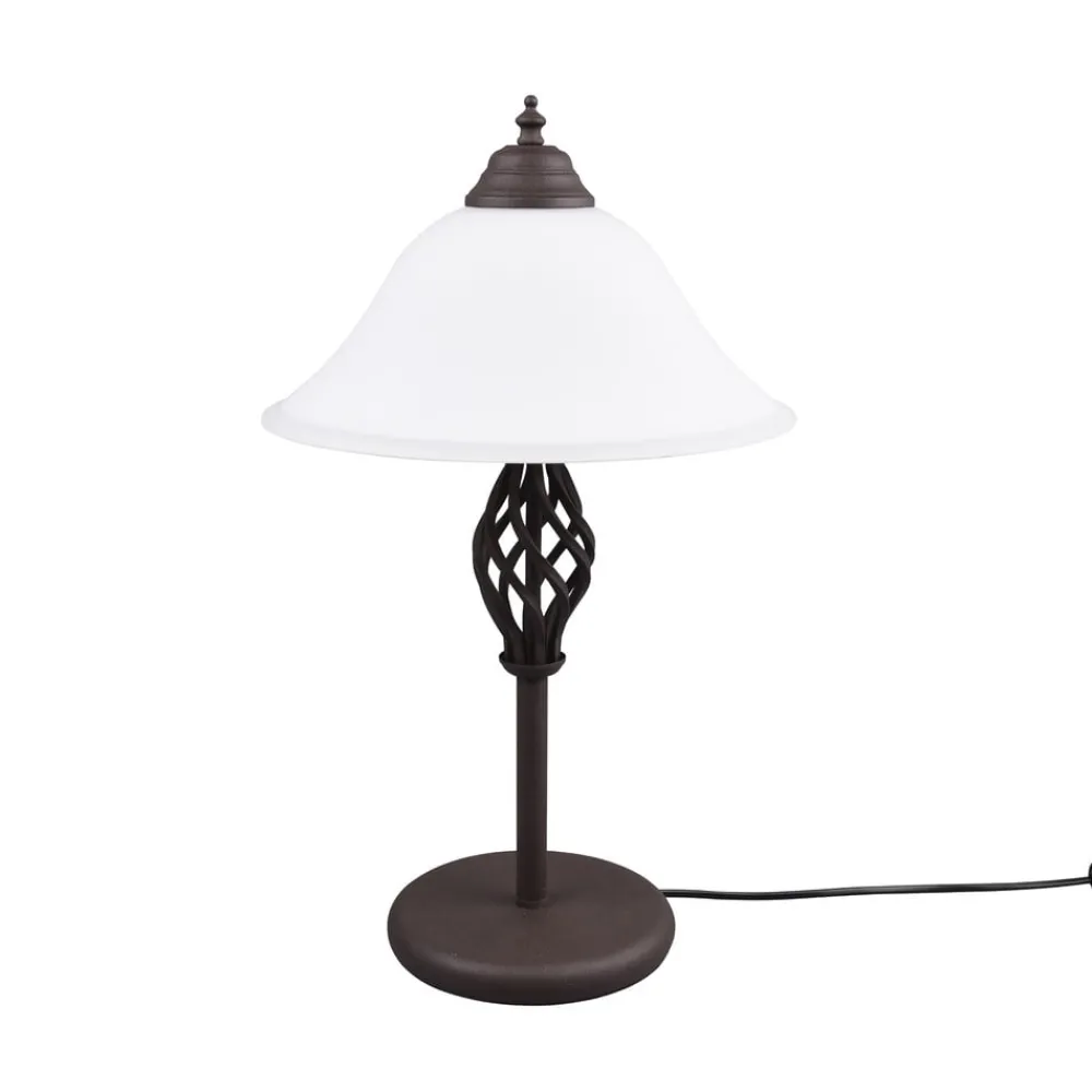 Trio Lighting Arbejdsrum/Kontor|Bordlamper > Rustica bordlampe med snorekontakt, rust