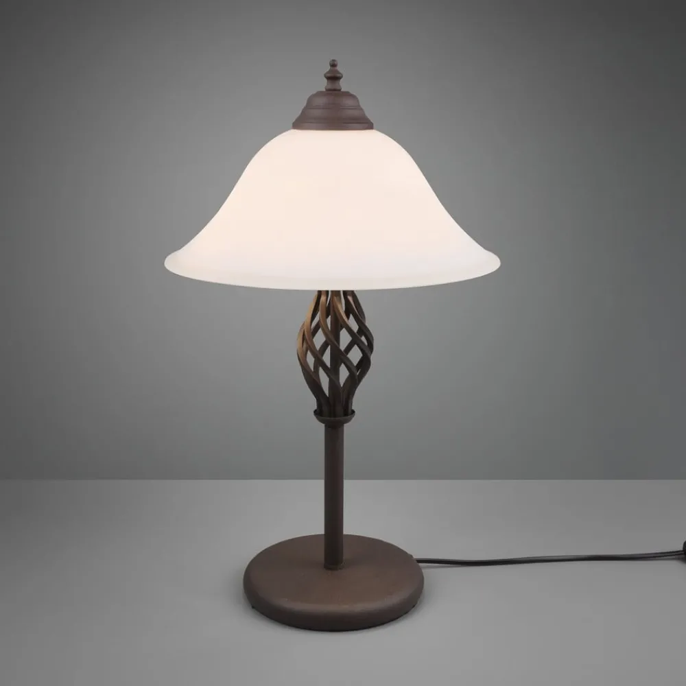 Trio Lighting Arbejdsrum/Kontor|Bordlamper > Rustica bordlampe med snorekontakt, rust