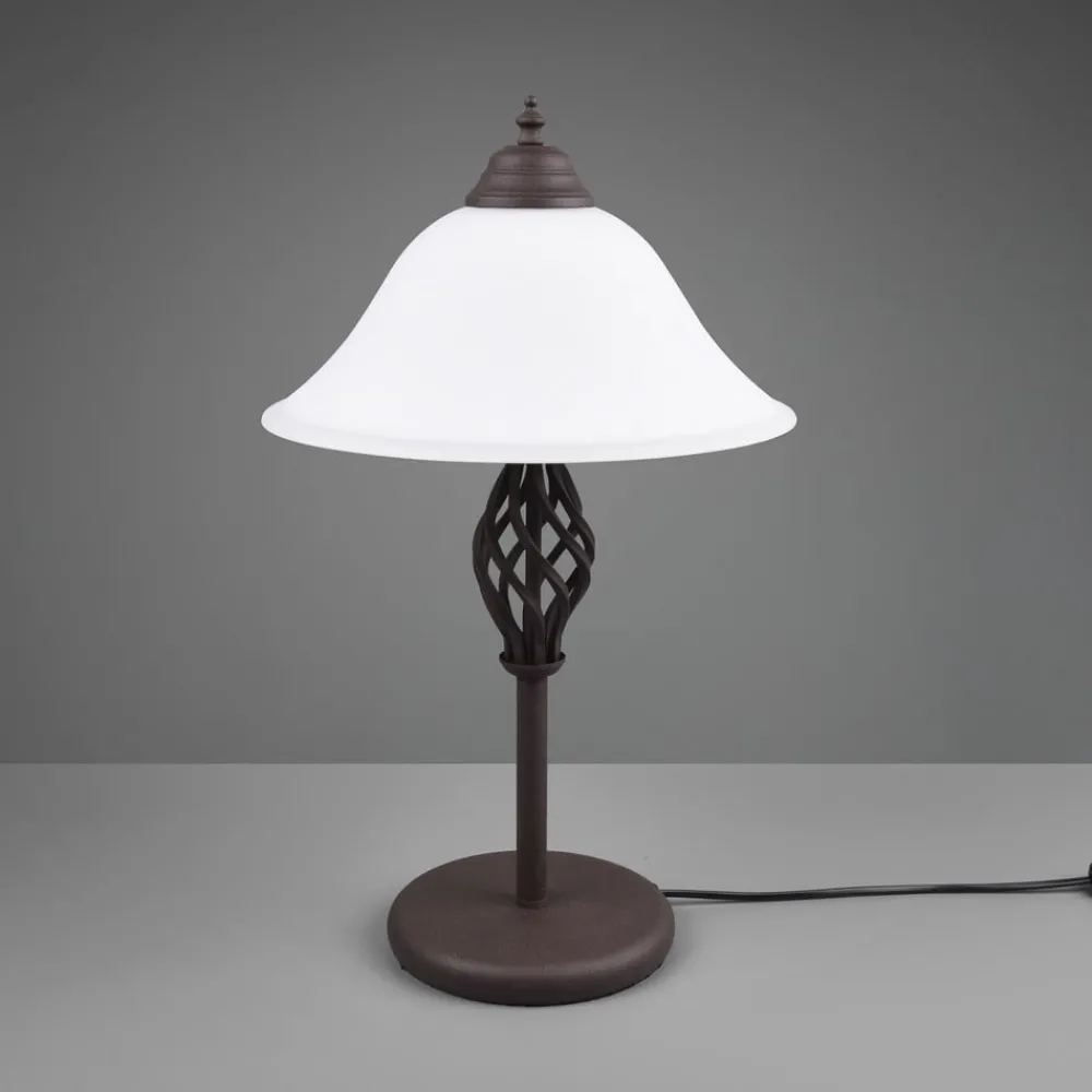 Trio Lighting Arbejdsrum/Kontor|Bordlamper > Rustica bordlampe med snorekontakt, rust
