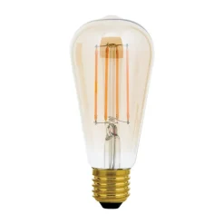 Dæmpbar Led-Pære|Filament Pære ^ ORION Rustik LED-pære E27 ST64 6W ravgul 2.200 K dæmpes