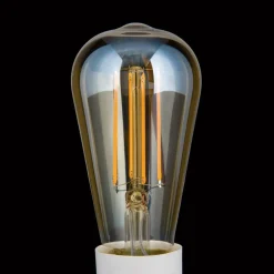 Dæmpbar Led-Pære|Filament Pære ^ ORION Rustik LED-pære E27 ST64 6W ravgul 2.200 K dæmpes