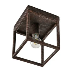 Lindby Loftlamper|Pendellamper > Rustik loftlampe Emin med metalramme