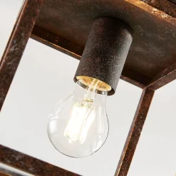 Lindby Loftlamper|Pendellamper > Rustik loftlampe Emin med metalramme