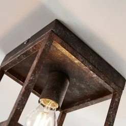 Lindby Loftlamper|Pendellamper > Rustik loftlampe Emin med metalramme