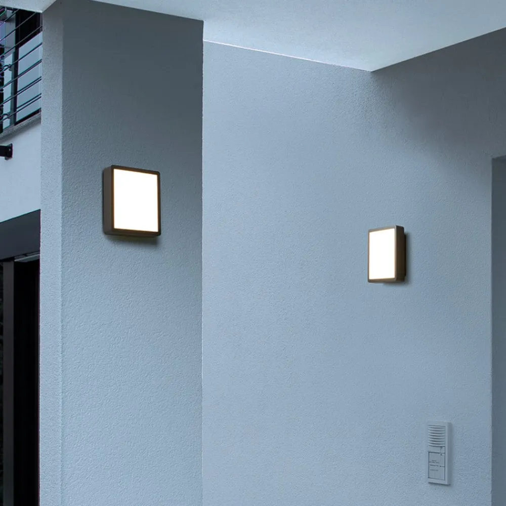 Udendørs Loftlamper ^ RZB HB 107 udendørs LED-væglampe kvadrat, frontal
