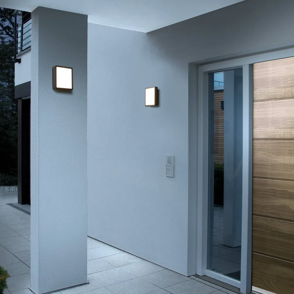 Udendørs Loftlamper ^ RZB HB 107 udendørs LED-væglampe kvadrat, frontal