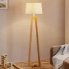 Gang|Gulvlamper ^ Aluminor Sacha LS gulvlampe af træ og stof, hvid