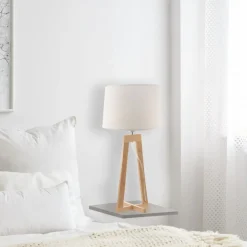 Aluminor Bordlamper > Sacha LT bordlampe i stof og træ