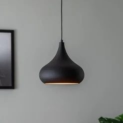 Opviq Pendellamper|Pendellamper > Saglam 3774 hængelampe 1 lyskilde Ø30cm sort/guld