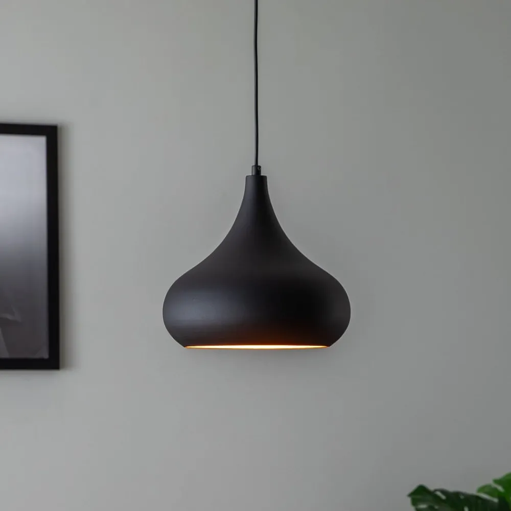 Opviq Pendellamper|Pendellamper > Saglam 3774 hængelampe 1 lyskilde Ø30cm sort/guld