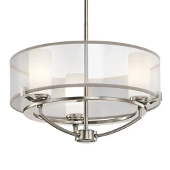 KICHLER Lysekroner > Saldana lysekrone, 3 lyskilder, fortinnet organza