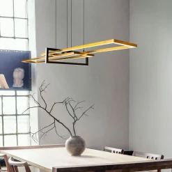 Trio Lighting Pendellamper|Pendellamper > Salinas hængelampe, messingfarvet, metal, 110 cm lang