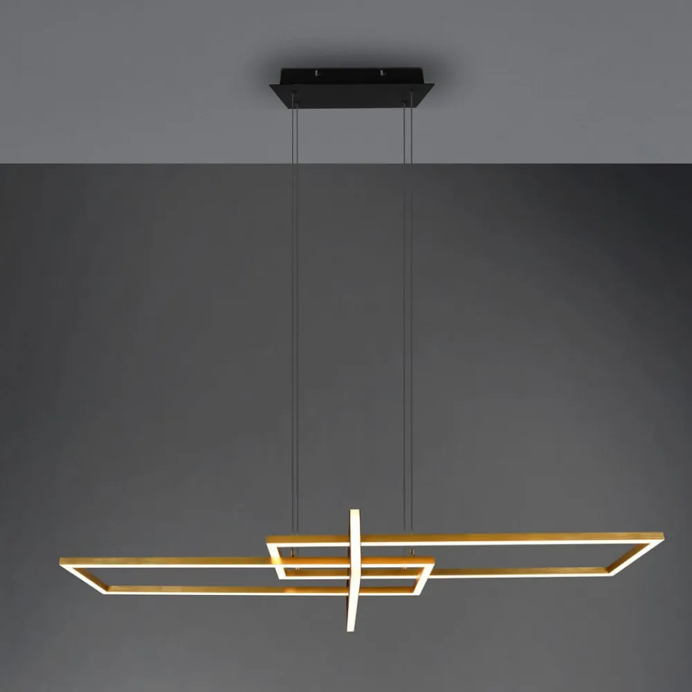 Trio Lighting Pendellamper|Pendellamper > Salinas hængelampe, messingfarvet, metal, 110 cm lang