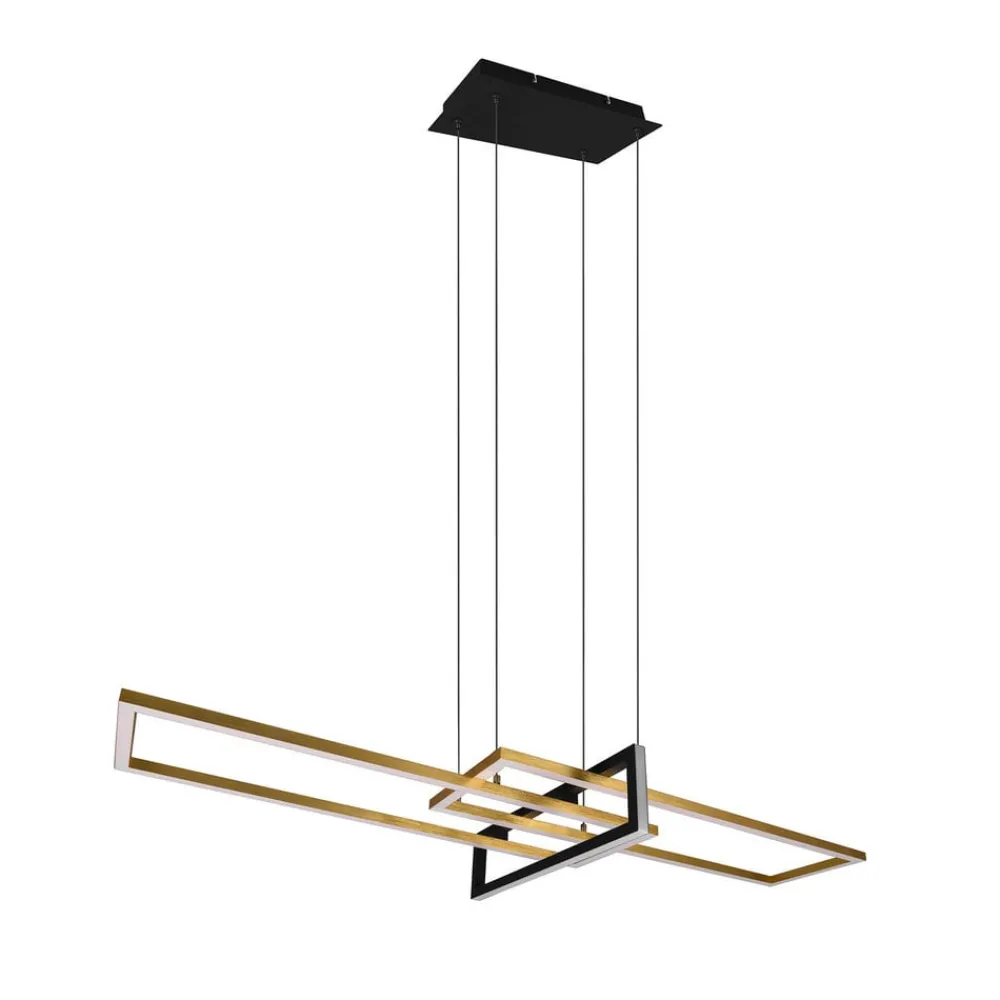 Trio Lighting Pendellamper|Pendellamper > Salinas hængelampe, messingfarvet, metal, 110 cm lang