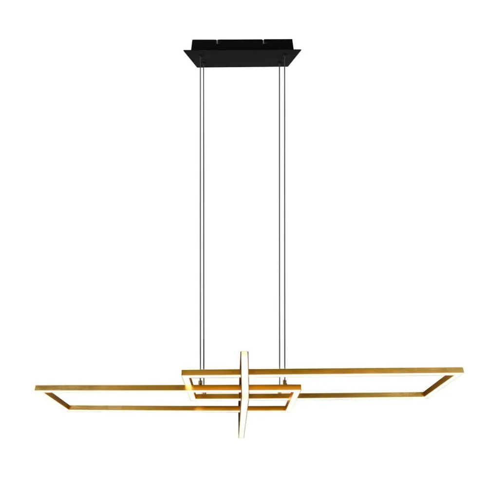 Trio Lighting Pendellamper|Pendellamper > Salinas hængelampe, messingfarvet, metal, 110 cm lang