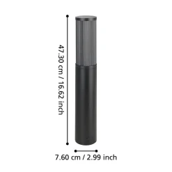 Sokkellamper ^ EGLO Salle sokkellampe, højde 46,5 cm, sort, aluminium