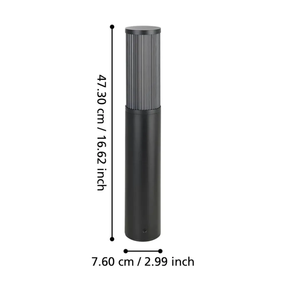 Sokkellamper ^ EGLO Salle sokkellampe, højde 46,5 cm, sort, aluminium