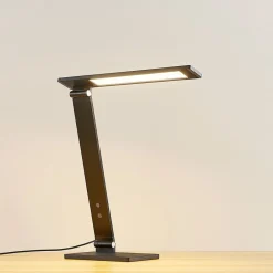 Arbejdsrum/Kontor|Bordlamper ^ Lucande Salome - dæmpbar LED skrivebordlampe, sort