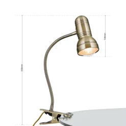 ORION Arbejdsrum/Kontor|Bordlamper > Samala klemlampe patina