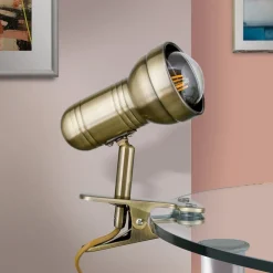 Bordlamper ^ ORION Samal klemlampe i patina
